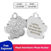 강아지네임택 개를 위한 맞춤형 주소 태그 Id 새겨진 목걸이 고양이 이름표 애완 동물, 06 silvery dog tag