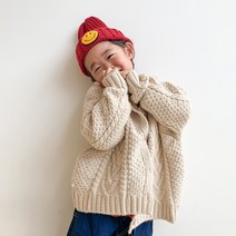 유아 아동 남녀공용 꽈배기 루즈핏 카라 가디건