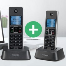 1+1 KT SK 모토로라 IT51XA 무선전화기 발신자표시 소리큰 스피커폰 무무선전화기, 블랙+화이트