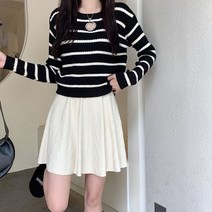 셀로스 니트 밴딩 미니치마 A라인 캐주얼 여성룩 데일리