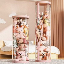 투명 인형 정리함 정리 리빙 원통 수납함 디스플레이, 26cm120cmx야간조명x인형45개