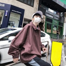 ins 포트 트렌드 오버사이즈 맨투맨 루즈핏 스트리트 프린팅 하이넥 코트남