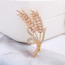 골드 밀 귀 브로치 라인 석 하이 엔드 핀 여성 가을과 겨울 성격 간단한 보리 정장 코사지 액세서리