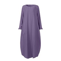 제이즈 긴 가운 여성 주머니와 이슬람 드레스 소매 오-넥 Abaya 두바이 터키 아랍 Kaftan Hijab 가을 의류