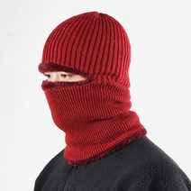 기모 니트 바라클라바 방한 모자 마스크 목토시 목폴라, 버건디