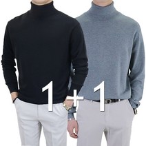 이너프데이 (2장묶음) 촉감좋은 목폴라 니트 캐시미어 오버핏 긴팔니트