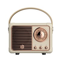 블루투스 스피커 앰프 레트로 Hifi 스테레오 블루투스 V5.0 스피커 휴대용 무선 빈티지 플라스틱 3W 풀 레, 03 White
