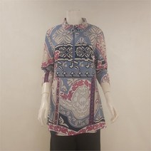 최복호 NC05 시원한 칠부소매 나염 블라우스 a222 4402 16