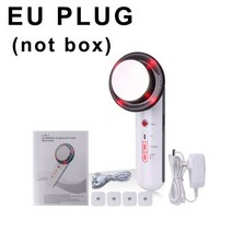 3 in 1 EMS 바디 지방분해 슬리밍 마사지 장치 얼굴 초음파 캐비테이션 체중 감소 지방 버너 갈바닉 적외선 치료, EU Plug (not box)