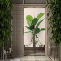 중문 커튼 방한 현관 방풍 가림막 공간 분리녹색 잎 문 커튼 식물 일본 파티션 걸이식 주방 침실 입구 장식, 70x150cm, 08 CLX00714_03 70x150cm