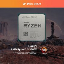 AMD-라이젠 5 3600X CPU 프로세서 3.8 GHz 6 코어 12 스레드 7NM 95W L3 = 32M 100-000000022 소켓 AM4 팬, 한개옵션0