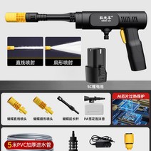가정용 무선 고압 세척기 세척총 고급 셋트 엔진 세차기 휴대용 세트 충전식 세차 스팀 배터리, 100mn 항속 5m 파이프 D