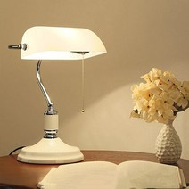 뱅커스램프 엔틱 스탠드 클래식 빈티지 뱅커 램프 테이블 27 스위치 포함 녹색 유리 전등갓 커버 책상, 01 A_01 EU