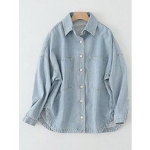 여성 청자켓 가을 진자켓 후드청잠바 간절기외투 데님 재킷 루스 턴 다운 칼라 팜므 모든