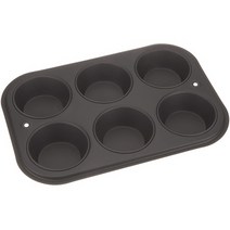 일본직발송 4. 타이거크라운 머핀형 검정 190×273×30mm Black 머핀팬6P 스틸 실리콘수지 도장 내열250도 5, No.5068 6P_One Color, One Color, No.5068 6P