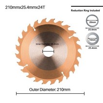 원목도마 우드 대나무 도마 플레이팅도마 XCAN-원형 톱 블레이드 목재 커팅 디스크 205mm 210mm TiCN 코팅 TCT 카바이드 팁 전동 공구, [04] 210x25.4x24T