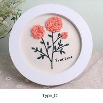 푸아이 DIY 자수십자수 들꽃 프린트 패키지 인테리어 소품(액자 포함) 소품PW209, Type_D
