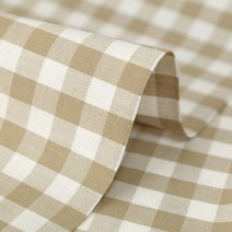 슈슈룸 SHZ-012 면 20수 선염체크A 원단 패브릭, 베이지A