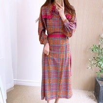 요시아나 [세일] [당일발송] 에보니 체크 롱 원피스 -2컬러