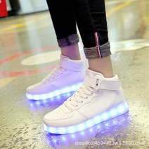 성인 USB 충전식 셔플댄스 야광 경량 벨크로 클럽슈즈