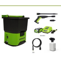 GREENWORKS 5104507 GDC40 고압 청소기 휴대용 무선 전기 압력 세탁기 650W 40V 다기능 녹색 세탁기, 4.0ah, 협력사