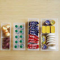올유리빙 냉장고 정리 트레이 서랍 칸막이 팬트리 수납 함 다용도 투명 주방 라면 싱크대, 2호-4개