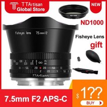 DSLR 카메라 렌즈 미러리스 TTArtisan 75mm F2 대형 조리개 Fisheye APSC 후지 X 소니 E Nikon Z Zfc 캐논 M EOS R M43 Leica S, 캐논 RF