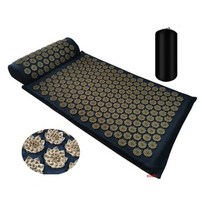 다용도 코코넛 매트 야외 미끄럼 방지 마사지 쿠션 마사지 요가 지압 스트레스 완화 허리, [01] Black cloth gold spi