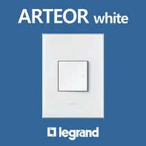 아테오 직사각 화이트 시리즈 ARTEOR 스위치 콘센트, 09) 중5구 스위치(1로)