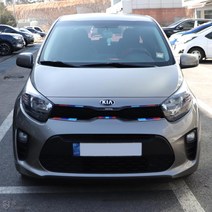 [JS AUTOMOTIVE] 올뉴모닝 JA 프론트 범퍼 삼색 데칼랩핑 튜닝스티커 익스테리어 기스방지 가드 용품, 블랙_퍼포먼스