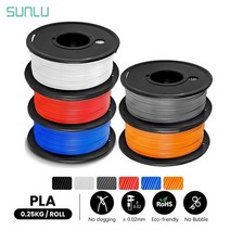 3D 프린터 소모품 필라멘트 SUNLU-5 롤 PLA 필라멘트 1.75MM 3D 펜 0.25KG/롤 미니 스풀 FDM 프린터 소재, 07 1WT1GY1RD1BL1OR
