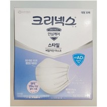 크리넥스 KF-AD 스타일마스크 비말차단용 화이트엠보 대형 화이트 성인용, 30개입, 4개