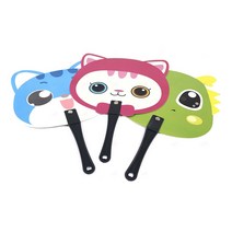 상큼 애니멀 얼굴부채 플라스틱 양면 캐릭터 손부채, 상세 참조, 블루고양이