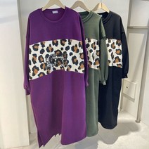 빅사이즈사랑해요 N490L212 기모호피배색롱원피스 MA