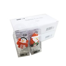 NEW 크리스마스장식 케익 토퍼 산타초 눈사람초 (1박스-10EA), NEW산타초(1박스)