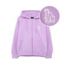 MLB 베이직 미디움로고 후드 집업 LA L.Lavender