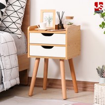 JS리빙 협탁 침대 침실 미니 거실 서랍장 엔틱 사이드 테이블 수납장 선반 모던 거실장 보조 수납 인테리어 베드 3단 원목 우드 화이트 L_76 28x53x32, 자스민 서랍 협탁(우드)