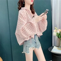 tagi 여자 오버핏 자외선 차단 카라 숏코트 빅사이즈 경량 바람막이 점퍼
