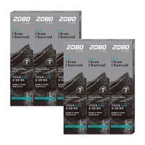 2080 퓨어 블랙치약 차콜 프레쉬민트 숯치약, 6개, 125g