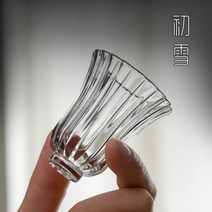 내열 강화 유리 미니 꽃잎 찻잔 예쁜 공부차 보이차 유리잔 50ml 세트, 6개 세트