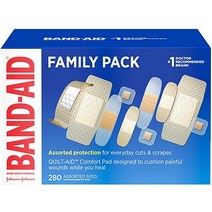Band-Aid Brand Adhesive Bandage Family Variety Pack Sheer and Clear Bandages Assorted Sizes 280, 1개
