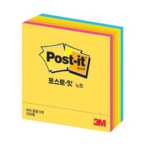 3M 포스트잇 큐브 노트 CT-33 654 형광 5색 76X76mm 225매 메모지