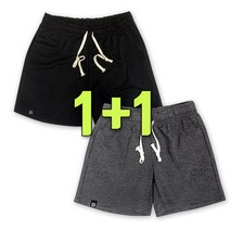 더폴그라운드 남자 여름 데일리 트레이닝 특양면무지 쇼츠반바지 1+1