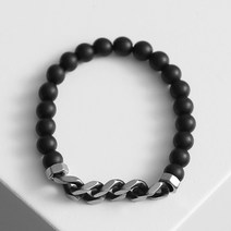 블리브 블랙 오닉스 원석 써지컬스틸 믹스매치 팔찌