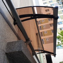 캐노픽스 650 X 3300 야외창고 호레움 조립식 창고 창고 스마트하우스 하루홈 고정어닝, 투명렉산 검정 브라켓 실버 바