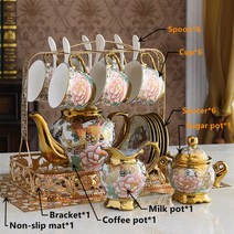 커피잔세트 명품 예쁜 찻잔세트 카페 도자기 빈티지 에스프레소 북유럽 노블 본 차이나 커피 포트 커피 컵, 01 coffee set