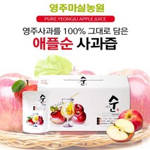 영주사과즙 명품사과즙 건강한사과즙 임산부사과즙 생생사과즙 물넣지않은순수사과즙 애플순착즙주스 50포, 110ml/30포, 영주 애플 순 사과착즙원액