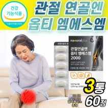 프리미엄 msm 2000 100% 정 무릎 손가락 마디 허리 어깨 무릅 조인트 msn sms 관절 연골 에 좋은 영양제 엠에스엠 엠에쓰엠 앰애쓰앰 앰에스앰 부모님 할아버지 할머니, 1050mg x 60정