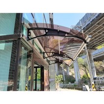 정품 캐노픽스 비가림 차양 1000x2000, 브라켓(회색)-렉산(갈색), 1개