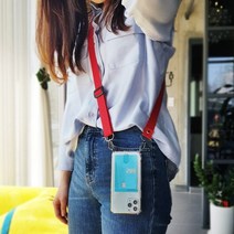 스마트 폰 핸드폰어깨줄 크로스 카드수납 김혜수핸드폰줄 아이폰 갤럭시 핸드폰목걸이 케이스, 브라운